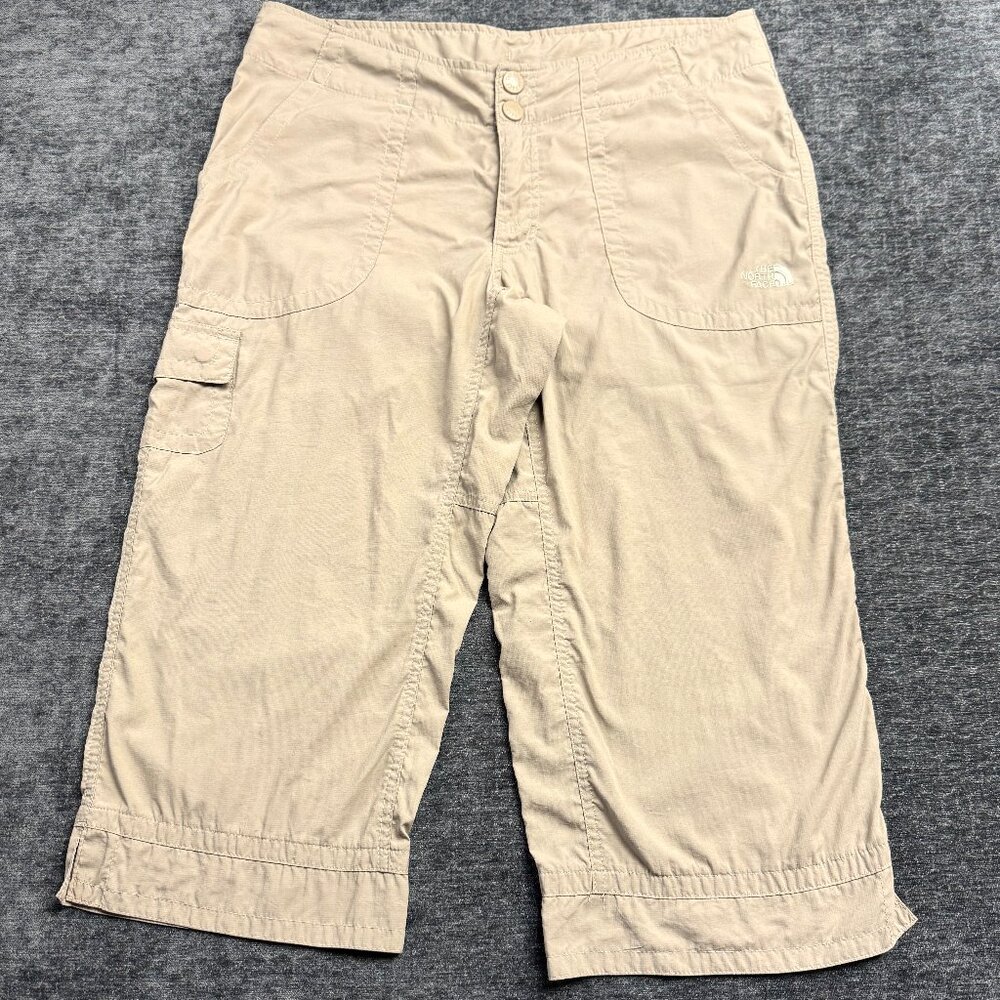 The North Face Women’s Size 12 Tan Capri Hiking Pants Lightweight Outdoor Trail